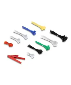 מארז אזיקונים פלסטיק בגדלים וצבעים שונים + כלי מהדק אזיקונים סט 600 יח' DELOCK | 18640