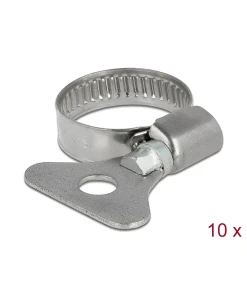 מהדק צינור מתכתי עם ידית פרפר סט 10 יח' DELOCK | 19576