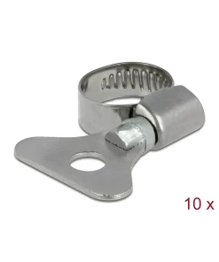 מהדק צינור מתכתי עם ידית פרפר סט 10 יח' DELOCK | 19571