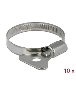 מהדק צינור מתכתי עם ידית פרפר סט 10 יח' DELOCK | 19580