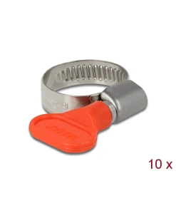 מהדק צינור נירוסטה עם ידית פרפר סט 10 יח' DELOCK | 19435