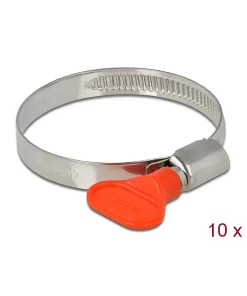 מהדק צינור נירוסטה עם ידית פרפר סט 10 יח' DELOCK | 19449