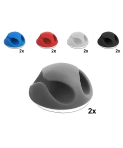 מיני אירגונית לסידור כבלים 2 מסילות עם דבק דו צדדי סט 10 יח' בצבע צבעוני DELOCK | 18296