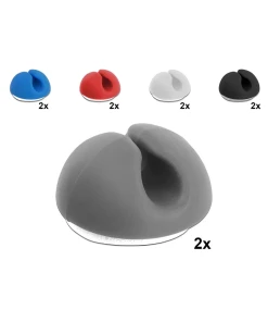 מיני אירגונית לסידור כבלים עם דבק דו צדדי סט 10 יח' בצבע צבעוני DELOCK | 18294