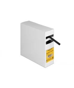 צינור מתכווץ בחום 3:1 עם דבק פנימי להגנת כבלים אורך 5 מטר צבע שחור DELOCK | 19971