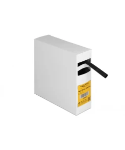 צינור מתכווץ בחום 3:1 עם דבק פנימי להגנת כבלים אורך 5 מטר צבע שחור DELOCK | 19984