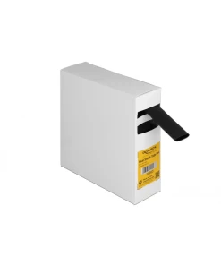 צינור מתכווץ בחום 3:1 עם דבק פנימי להגנת כבלים אורך 5 מטר צבע שחור DELOCK | 19993