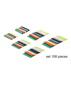 צינור מתכווץ להגנת כבלים אורך 4 ס"מ סט 108 יח' במגוון צבעים DELOCK | 19400