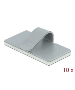 תפסן כבלים מתכתי עם דבק דו צדדי סט 10 יח' DELOCK | 60184