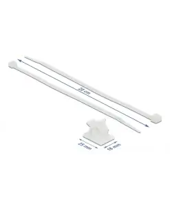 תפסן כבלים עם קליפס נעילה + אזיקון צבע לבן סט 10 יח' DELOCK | 18877