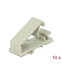 תפסן כבלים עם קליפס נעילה ניתן לנעיצה סט 10 יח' DELOCK | 60186