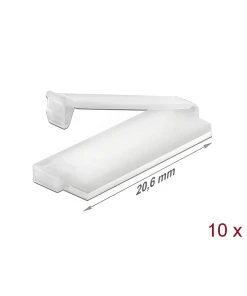 תפסן כבלים עם קליפס נעילה סט 10 יח' DELOCK | 60181