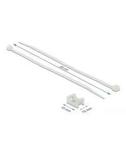 תפסן עם חיבור בורג + אזיקון לחיבור כבלים צבע לבן סט 10 יח' DELOCK | 18883