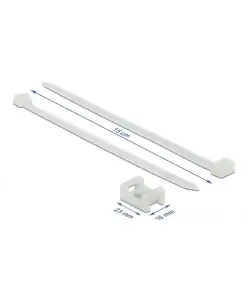 תפסן עם חיבור בורג + אזיקון לחיבור כבלים צבע לבן סט 10 יח' DELOCK | 18885