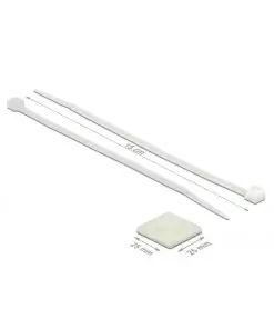 תפסן עם מדבקה + אזיקון לחיבור כבלים צבע לבן סט 10 יח' DELOCK | 18677