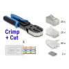 לוחץ כבל רשת RJ45 Crimp+Cut עבור תקע רשת PASS-THROUGH בצבע תכלת DELOCK | 86450