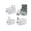מתאם חשמל אוניברסלי לנסיעות כולל USB בצבע לבן Universal Travel Adaptor | UNIADTUSB