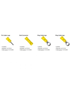 סופיות כבלים בחיבור לחיצה במגוון צבעים סט 170 יח' בצבע צהוב DELOCK | 86513