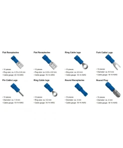 סופיות כבלים בחיבור לחיצה במגוון צבעים סט 170 יח' בצבע צהוב DELOCK | 86513