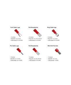 סופיות כבלים בחיבור לחיצה במגוון צבעים סט 170 יח' בצבע צהוב DELOCK | 86513