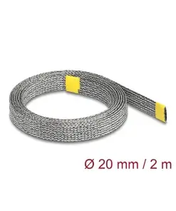 שרוול גמיש נמתח EMI לבידוד כבלים מפני השפעות אלקטרומגנטיות אורך 2 מטר בצבע כסף DELOCK | 20939