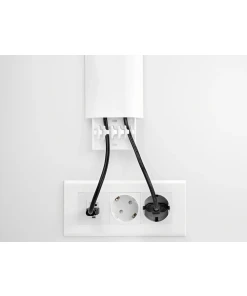 תעלה דקורטיבית לכבלים עם פס דבק צבע לבן אורך 30 ס"מ סט 2 יח' DELOCK | 20886