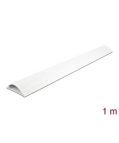 תעלת דריכה PVC דקורטיבית לכבלים עם פס דבק צבע לבן אורך 1 מטר DELOCK | 20706