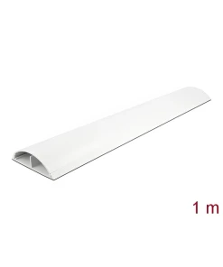 תעלת דריכה PVC דקורטיבית לכבלים עם פס דבק צבע לבן אורך 1 מטר DELOCK | 20707