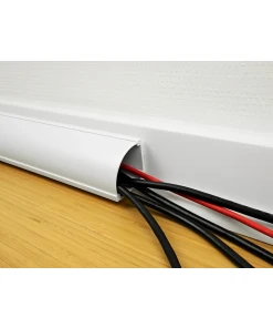 תעלת דריכה פינתית PVC דקורטיבית לכבלים עם פס דבק צבע לבן אורך 1 מטר DELOCK | 20715