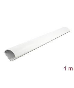 תעלת דריכה פינתית PVC דקורטיבית לכבלים עם פס דבק צבע לבן אורך 1 מטר DELOCK | 20716