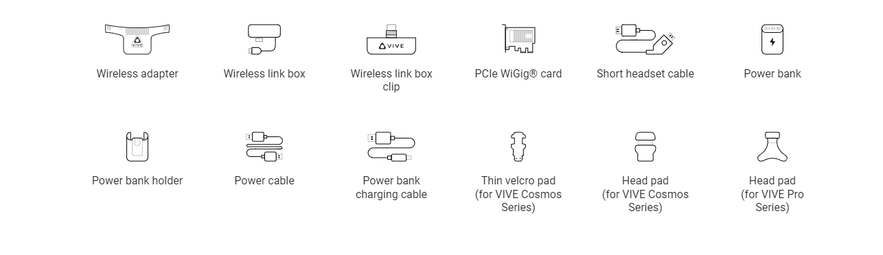 ערכה מלאה למשקפי VR בצבע שחור HTC | VIVE Wireless Adapter