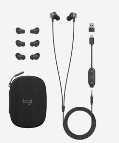 אוזניות מקצועיות כולל מיקרופון חיבור USB-C/USB/AUX חוטי כולל כבל באורך 1.45 מטר Logitech | Zone Wired Earbuds