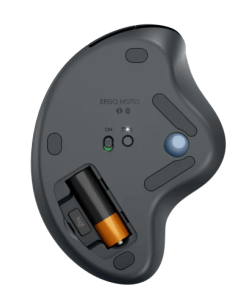 עכבר ארגונומי הכולל 5 לחצנים ניתנים לתכנות חיבור אלחוטי טווח 10 מטר Logitech | ERGO M575S