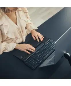 עכבר ארגונומית הכולל משטח לכף היד יחד חיבור אלחוטי Contour | SliderMouse Pro - Vegan Leather - Extended