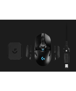 עכבר גיימינג ארגונומי הכולל 7-12 לחצנים ניתנים לתכנות חיבור USB אלחוטי טווח 10 מטר Logitech | G903