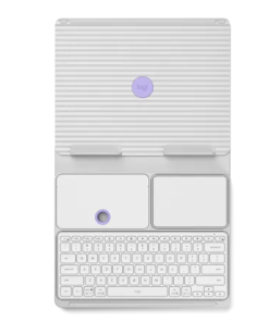 קיט מקלדת עכבר ומעמד למחשב נייד חיבור אלחוטי טווח 10 מטר Logitech | Casa Pop-Up Desk