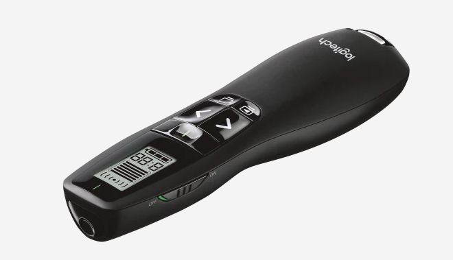 שלט למצגות כולל חיישן תנועה חיבור בלוטוס אורך הכבל עד 30 מטר Logitech | R800 Laser Presentation Remote