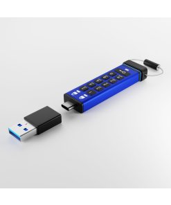 זיכרון נייד מוצפן חיבור USB3 Type-C מעוצב iStorage | 5060220254046 | IS-FL-DA3C-256-32 | datAshur PRO+C 256-bit 32GB