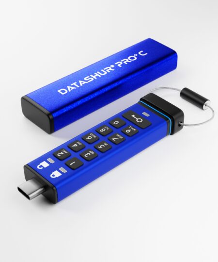 זיכרון נייד מוצפן חיבור USB3 Type-C מעוצב iStorage 5060220254060 IS-FL-DA3C-256-128 datAshur PRO+C 256-bit 128GB