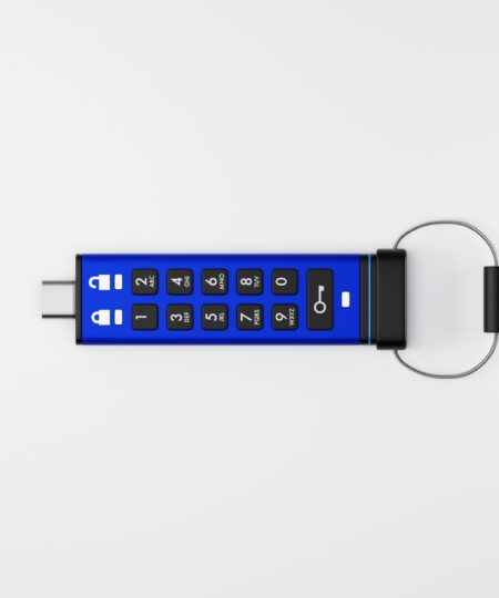 זיכרון נייד מוצפן חיבור USB3 Type-C מעוצב iStorage 5060220254176 IS-FL-DA3C-256-512 datAshur PRO+C 256-bit 512GB