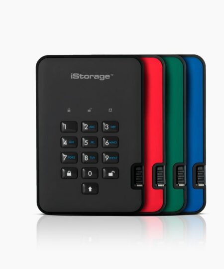 כרטיס לזיכרון נייד מוצפן מעוצב iStorage | 5060220251366 | IS-DA2-256-500-R | diskAshur2 256-bit 500GB - Red