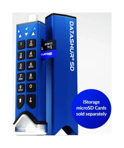 כרטיס לזיכרון נייד מוצפן מעוצב iStorage 5060220253551 IS-FL-DSD-256-DP datAshur SD Dual Pack + 1 KeyWriter Licence