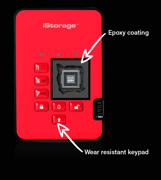 כרטיס לזיכרון נייד מוצפן מעוצב iStorage | 5060220251229 | IS-DA2-256-500-B | diskAshur2 256-bit 500GB - Black