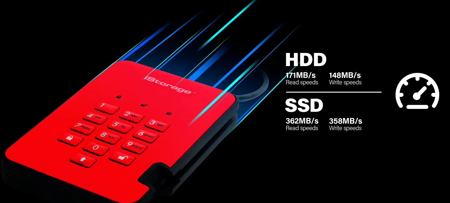 כרטיס לזיכרון נייד מוצפן מעוצב iStorage | 5060220251229 | IS-DA2-256-500-B | diskAshur2 256-bit 500GB - Black