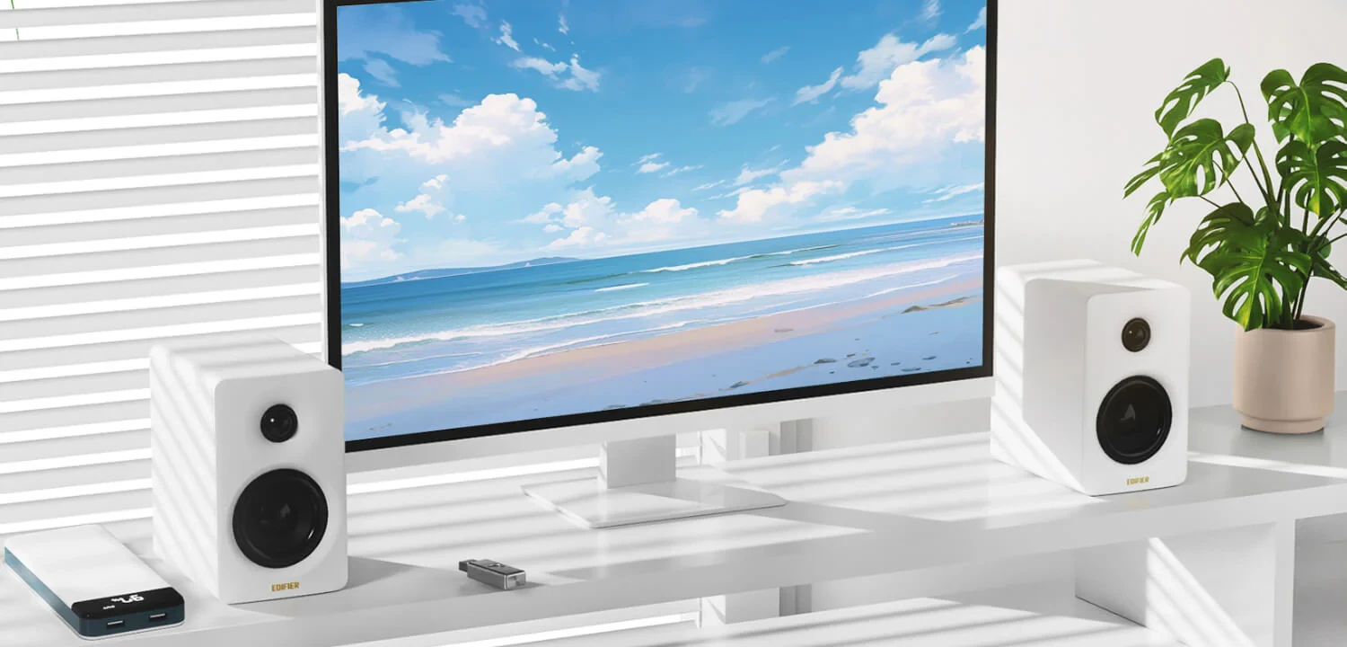 רמקולים מדפיים Bluetooth באיכות גבוהה עם תמיכה ב-Hi-Res בצבע לבן Edifier | EDF100074w | M60 - DT Bluetooth Bookshelf Speaker HiRes