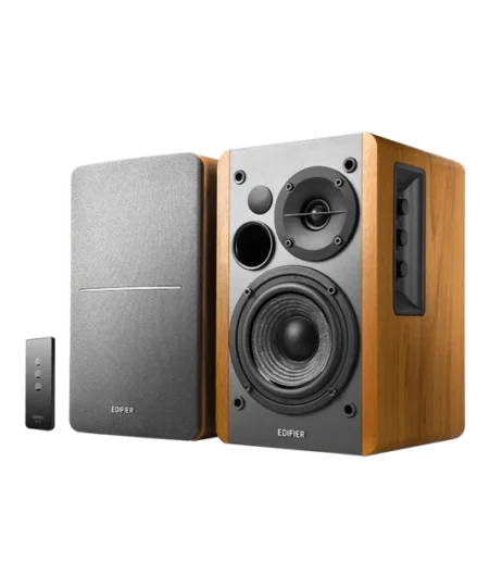 רמקולים מדפיים חיבורי AUX כפולים בצבע חום Edifier | EDFR1280Tbr | R1280T - Powerful Bookshelf Speakers - Retro