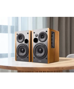 רמקולים מדפיים חיבורי AUX כפולים בצבע חום Edifier | EDFR1280Tbr | R1280T - Powerful Bookshelf Speakers - Retro