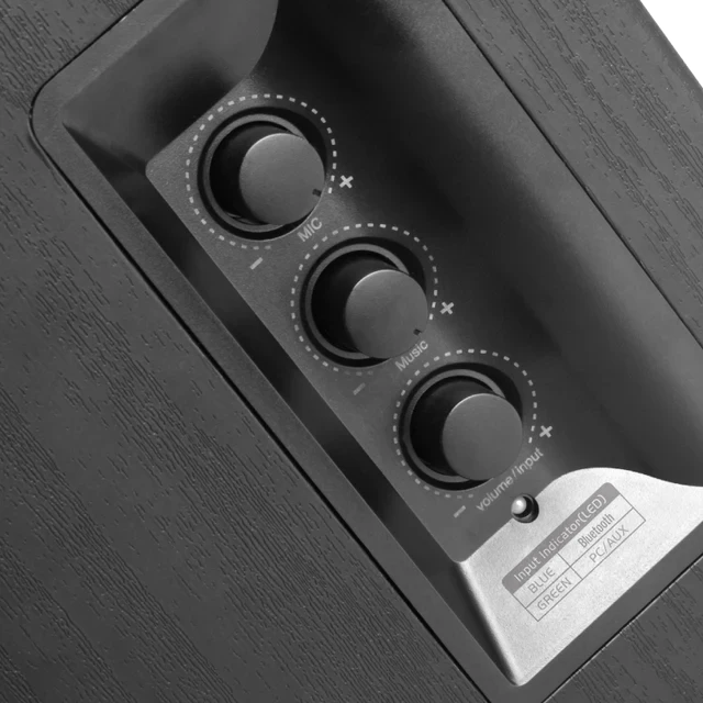 רמקולים מדפיים עם כניסות מיקרופון לשימוש ביתי או לאירועים בצבע שחור Edifier | EDF100048b | R1580MB - Active 2.0 Bookshelf Speaker Set