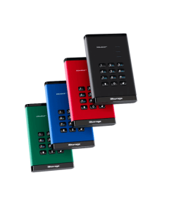 כרטיס לזיכרון נייד מוצפן מעוצב iStorage | 5060220254459 | IS-DA3-256-500-R | diskAshur3 HDD 256-bit 500GB - Red