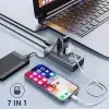 עמדת טעינה מהירה לסלולריםטאבלט 7 חיבורי USB-A 3.1 בצבע אפור Acasis AC-HS707